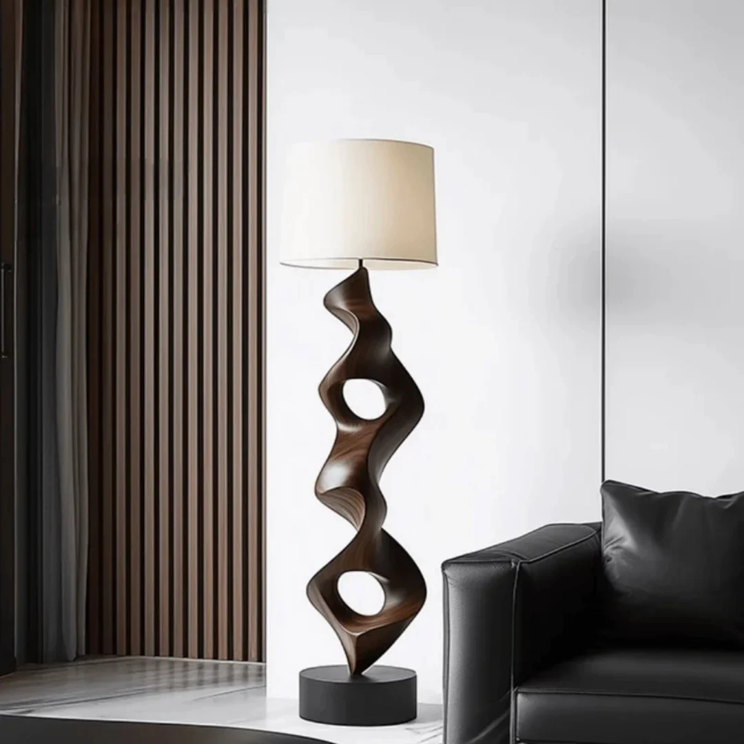 Hollow Twisted Wave-shaped Wood Carving Decoration For Hotel Villas - Minimalist Home Decoration - Handmade Gift