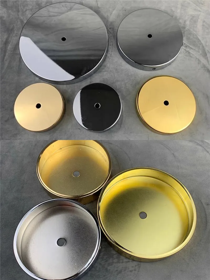 Table lamp base floor light foot plate gold chrome thickened circular folded edge plate lamp accessories