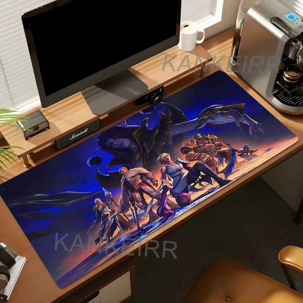 Anime World of Warcraft Schreibtischunterlage, Gaming-Mauspad, Computerzubehör, XXL-Tastaturmatte mit verriegeltem Rand, Gamer-Mausmatte, Büromatten