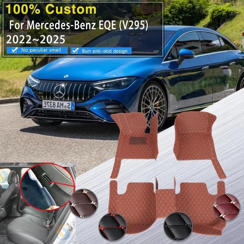 Car Floor Mat For Mercedes-Benz EQE V295 Sedan 2022~2025 Waterproof Pads Covers Floor Air Vent In Rear Seat Car Accessories 2020