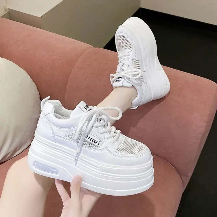 Board shoes women 2026 new spring mesh breathable women's shoes versatile casual sponge cake shoes retro