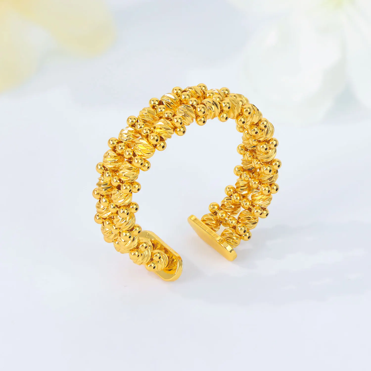 Türkische Mode Münzen Ring 24k vergoldet Dubai einfache Cocktail Paare Ringe Nigeria Frauen Braut Hochzeit Party Schmuck – Detail 10