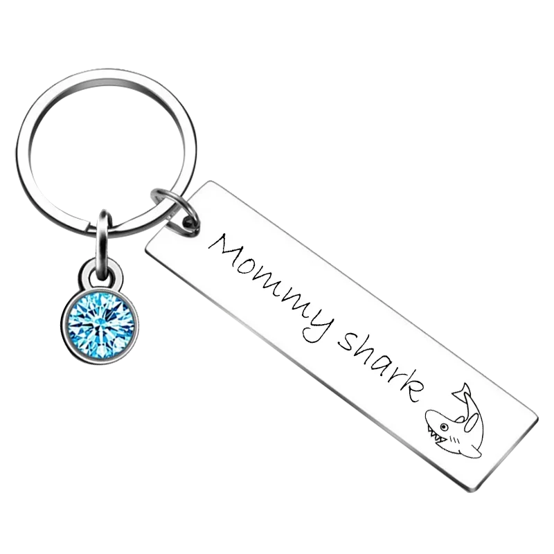 Inspirational Gifts Keychain mommy shark Key Rings best mom ever mother Gifts