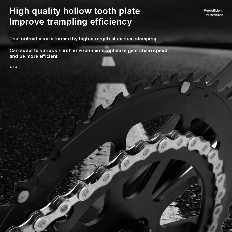 SWTXO road bike hollow integrated crank tooth disc double disc 34T/50T crank road folding bike applicable