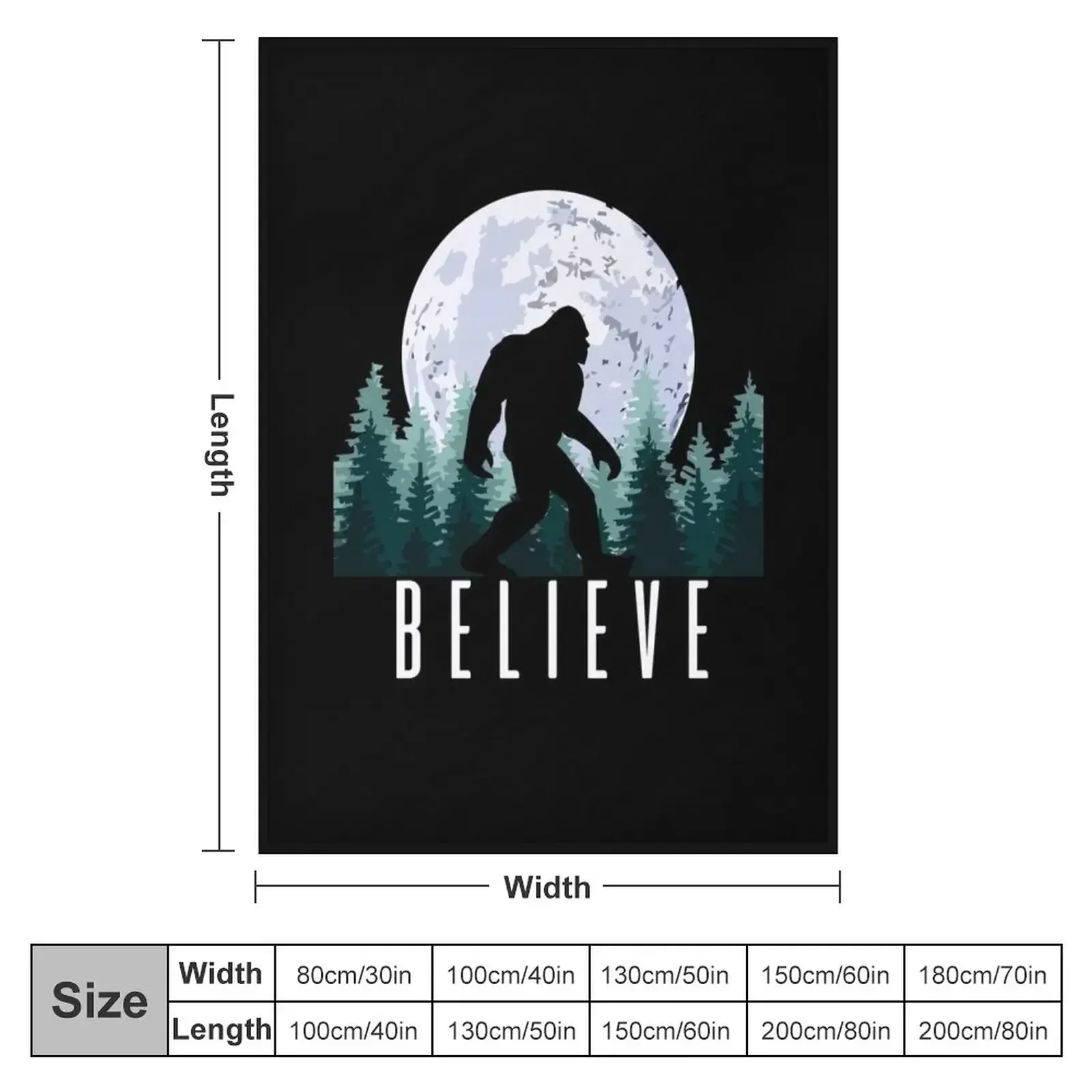 Bigfoot Believe | Sasquatch Throw Blanket Soft Giant Sofa warm winter Decorative Sofas Blankets