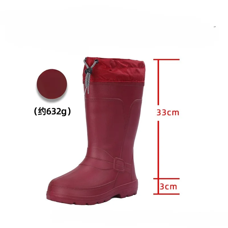 EVA High Rain Shoes 906 Female Ambiguous Padded Waterproof Rubber Shoes Non-slip Fishing Water Shoes Labor Protection Rain Boots