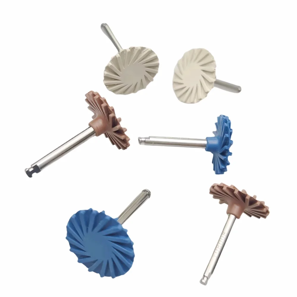 

6pcs/Set Dental Rubber Polisher & Composite Resin Polishing Kit with RA Discs, 14mm Wheels & Flex Burs for Finishing & Contourin