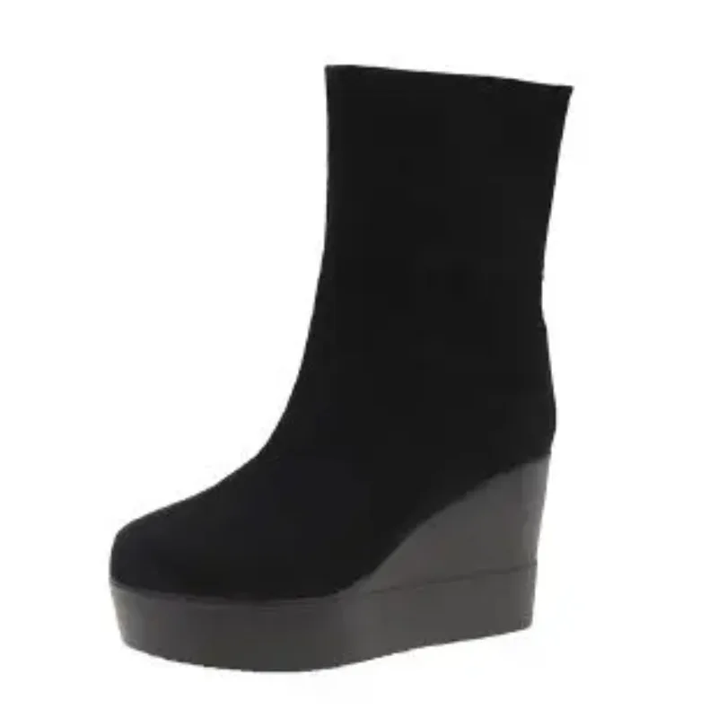 

Women's Boots High Quality Suede Casual Boots Luxury Rhinestone Ankle Boots Fashion Wedge Platform Booties for Women Botas Mujer