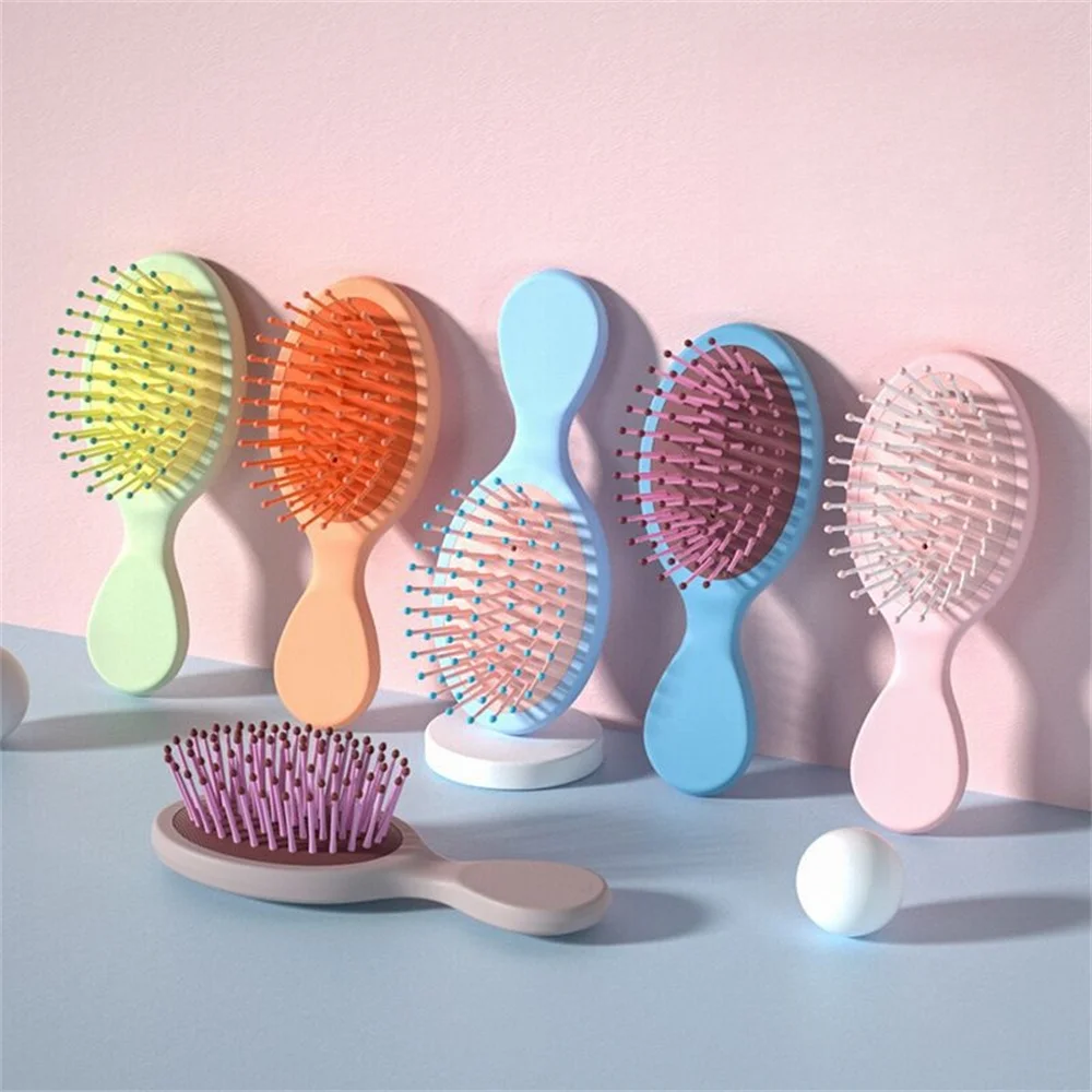 Mini Soft Comb Wet and Dry Portable  Pocket Paddle Multicolor Hair Comb for Men and Women Travel Friendly Salon Styling Accessor