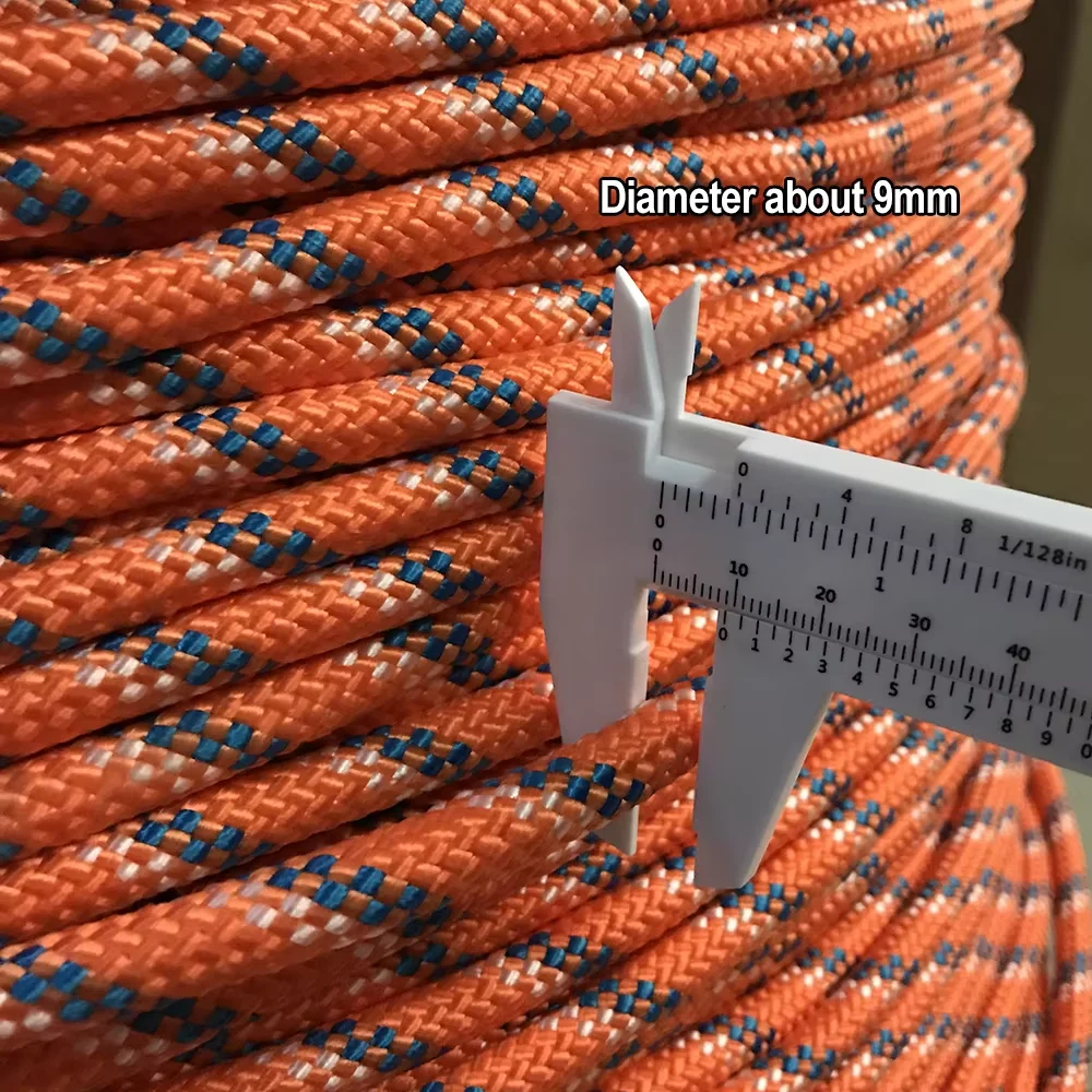 Rope Outdoor  Rope 10m(32.8ft) Wear Resistant 9mm Diameter High Strength Load-bearing Capacity 700 Kg Hiking Accessory Tool