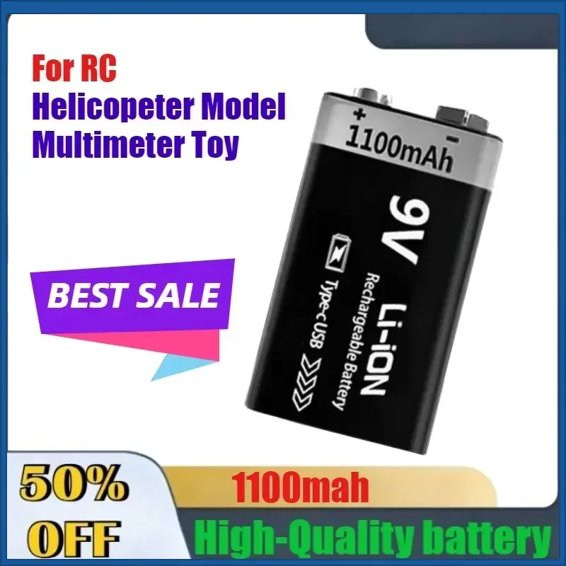 10PCS 9V 1100/850/600mAh Rechargeable Battery High-Performance for RC Helicopeter Model Multimeter Toy