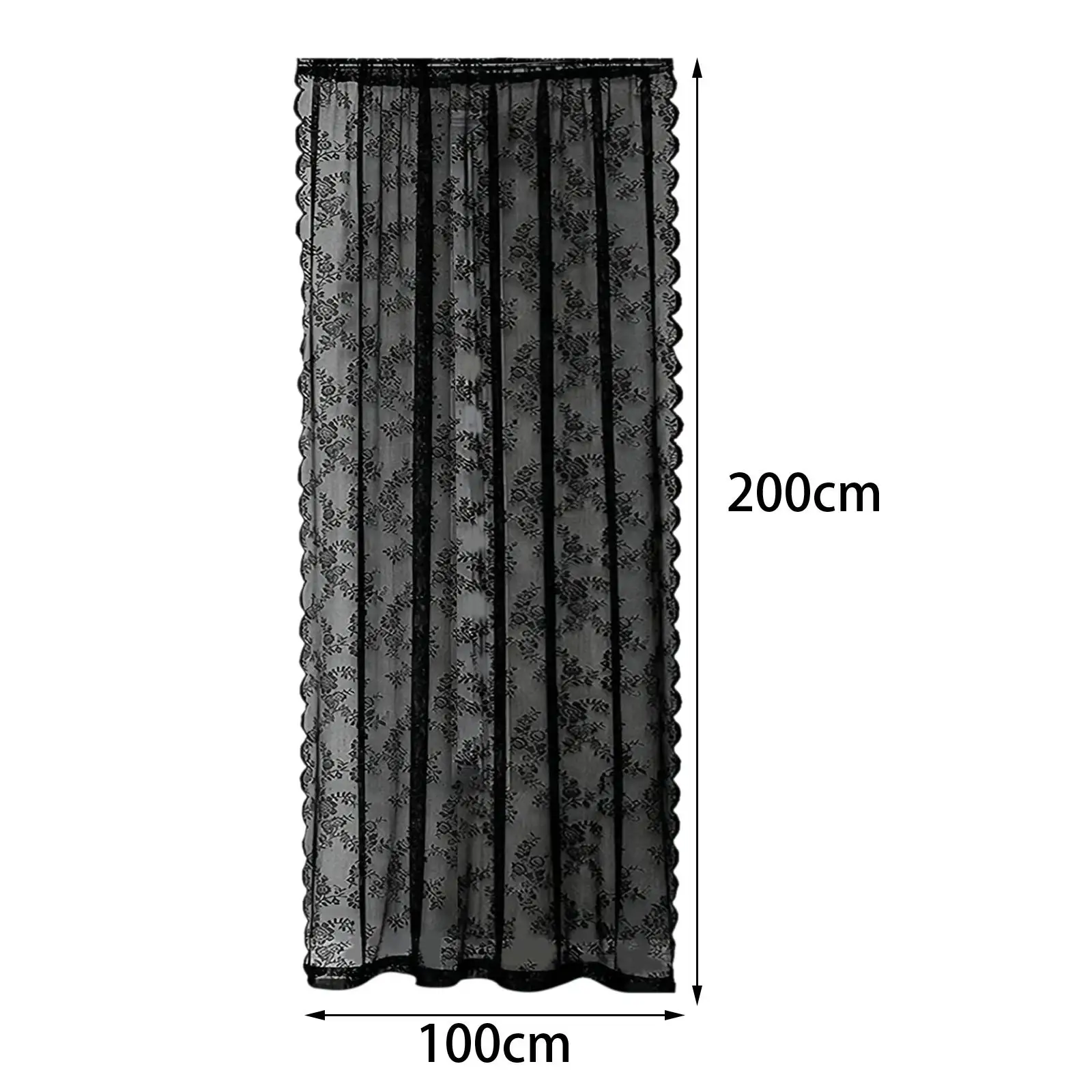Black Floral Net Curtains Fashion for Farmhouse Dining Room Decoration