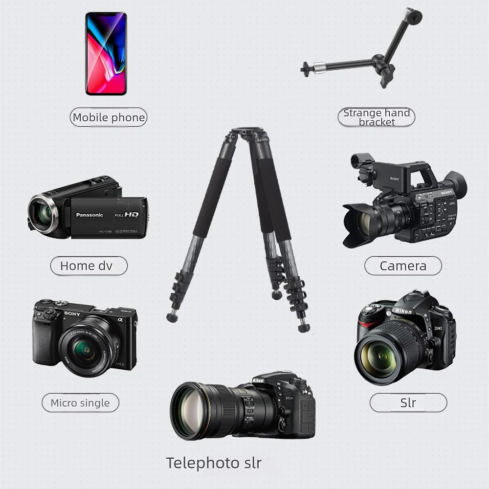miliboo Portable Carbon Fiber Tripod for Professional Camera Camcorder/Video/DSLR Stand,Stable Design, MTT702B (without head)