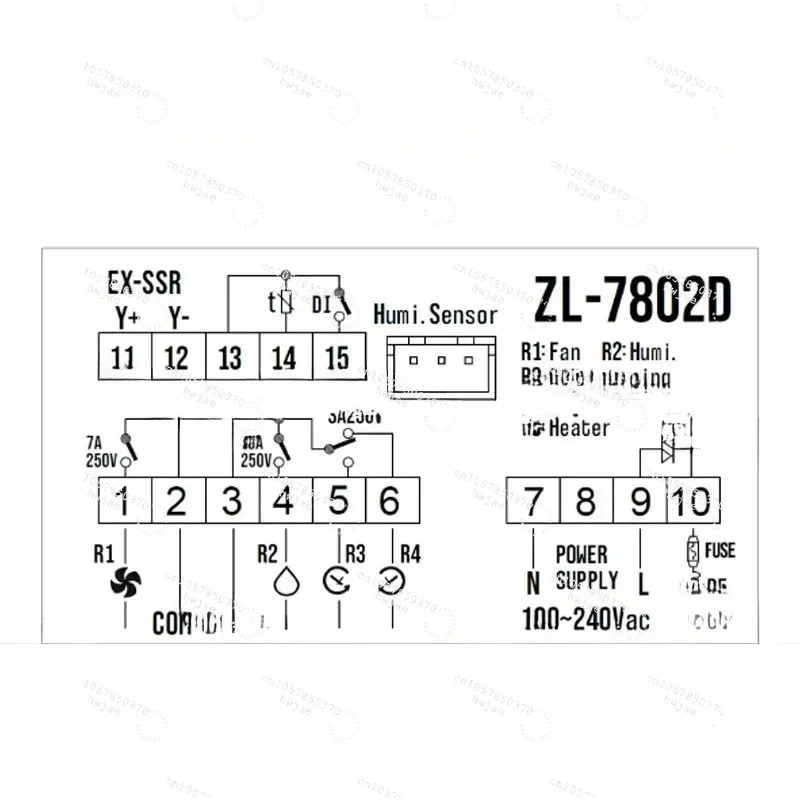 ZL-7802D 100-240VAC Automatic Temperature Humidity Controller Multifunctional Incubator Control Device