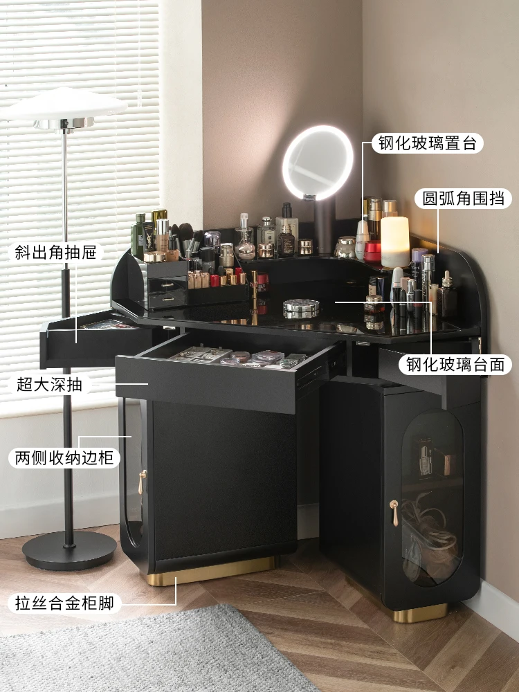 Kleine Unit Slaapkamerhoek Geïntegreerd Met Moderne En Eenvoudige Lichte Luxe Internet Rode Muur Hoek Kaptafel