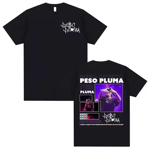 Singer Peso Pluma Album Tour 2025 Merch T Shirts Unisex Fashion Hip Hop 90s Vintage T Shirt Men 100% Cotton High Quality T-shirt