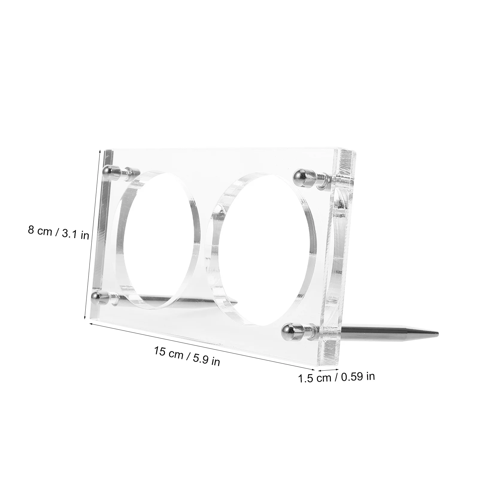 Coin Display Holder Stand Dual Slot 60Mm Round Plastic Box Clear Protective Storage for Coin Collection Display Case