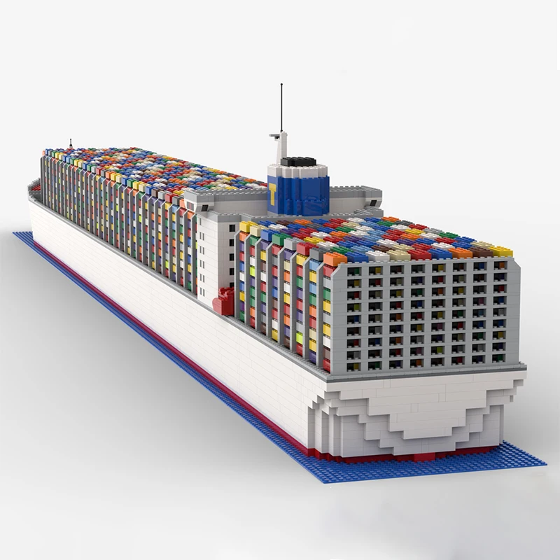 MOC-197589 Container Ship V2 Ship Assembling Building Blocks Model Bricks Technology boat  Children's Birthdays Toys Kits