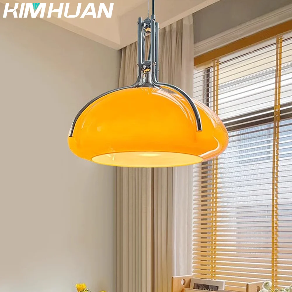 

Bauhaus chandelier Vintage orange Pumpkin Pendant Light for Bedroom Kitchen living room Nordic Mushroom Pendant lamp led