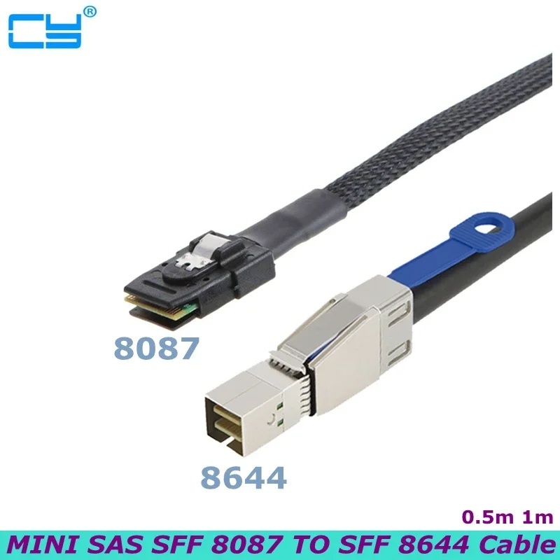 

New 0.5m 1m External HD Mini SAS 3.0 SFF 8644 to Mini SAS SFF 8087 HD 36PIN Cable 12Gbps Server External Hard Drive Cable