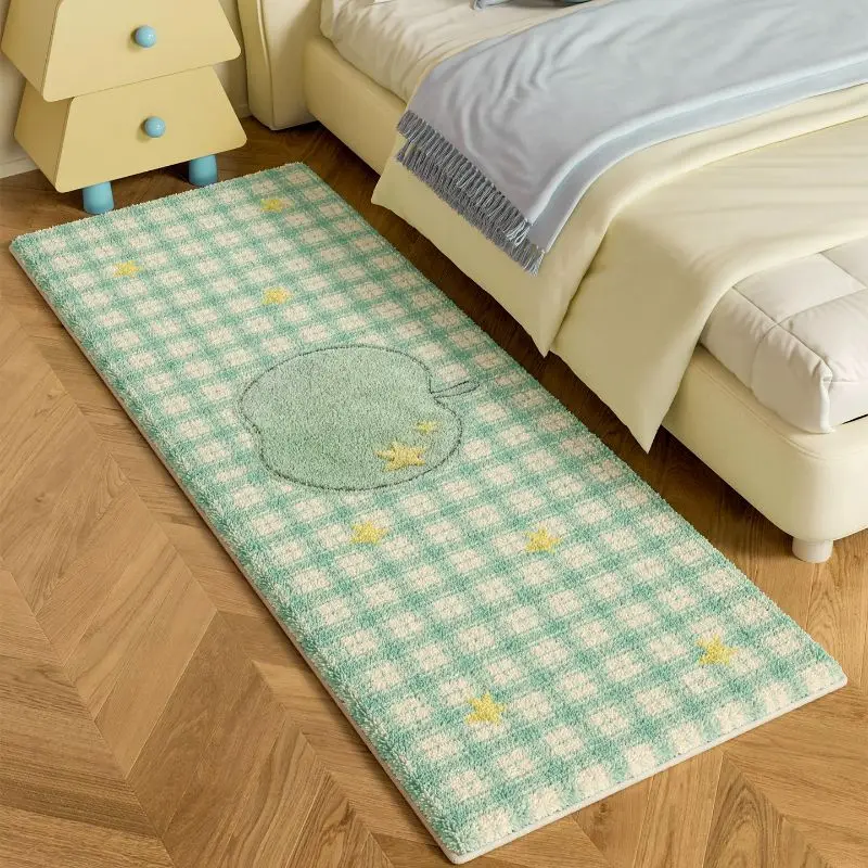 VIKAMA Mint Cream Yellow Pear Outline Fruit Runner Rug Cutesy Understated Sleeping Space Room Accent Nostalgic Sturdy Soft Cozy
