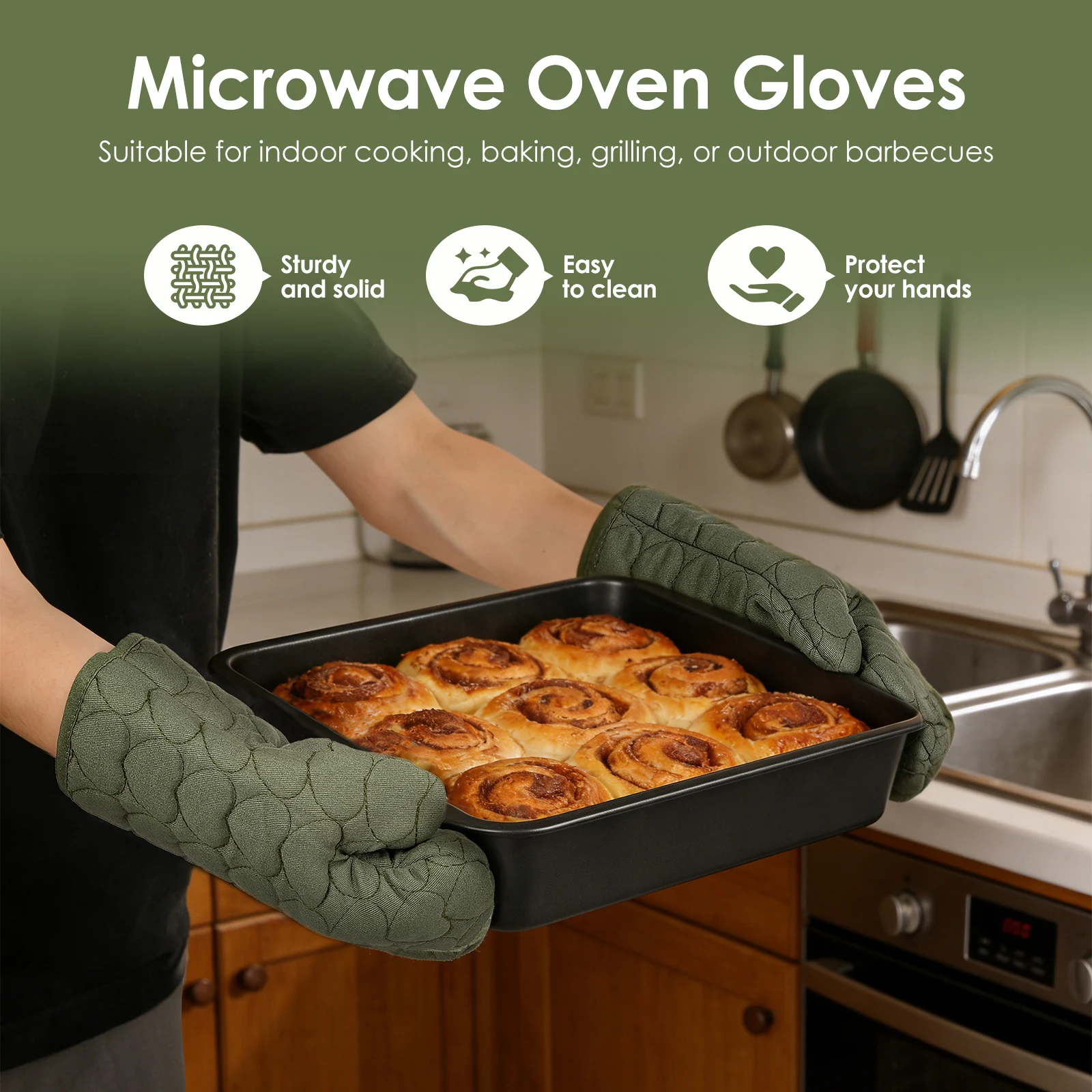 Heat-insulating Gloves Anti-scald Microwave Gloves High Temperature Resistant Kitchen Oven Barbecuing Cooking Baking Oven Gloves