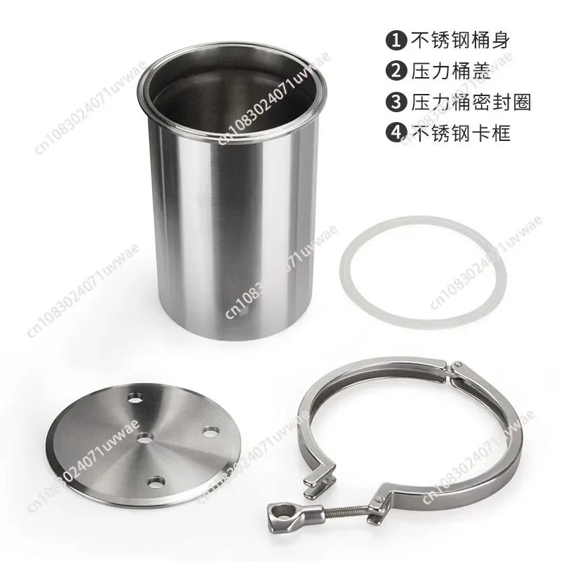 2L Dispenser Pressure Tank 304 Stainless Steel Glue Storage Tank Fluid Dispensing Bucket With Safety Valve Pressure Valve