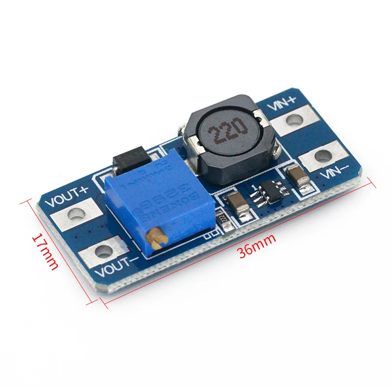 MT3608 DC-DC Konverter Step Up Modul Suplai Daya Peningkat Papan Step-Up Output Maksimal 28V 2A UNTUK Arduino