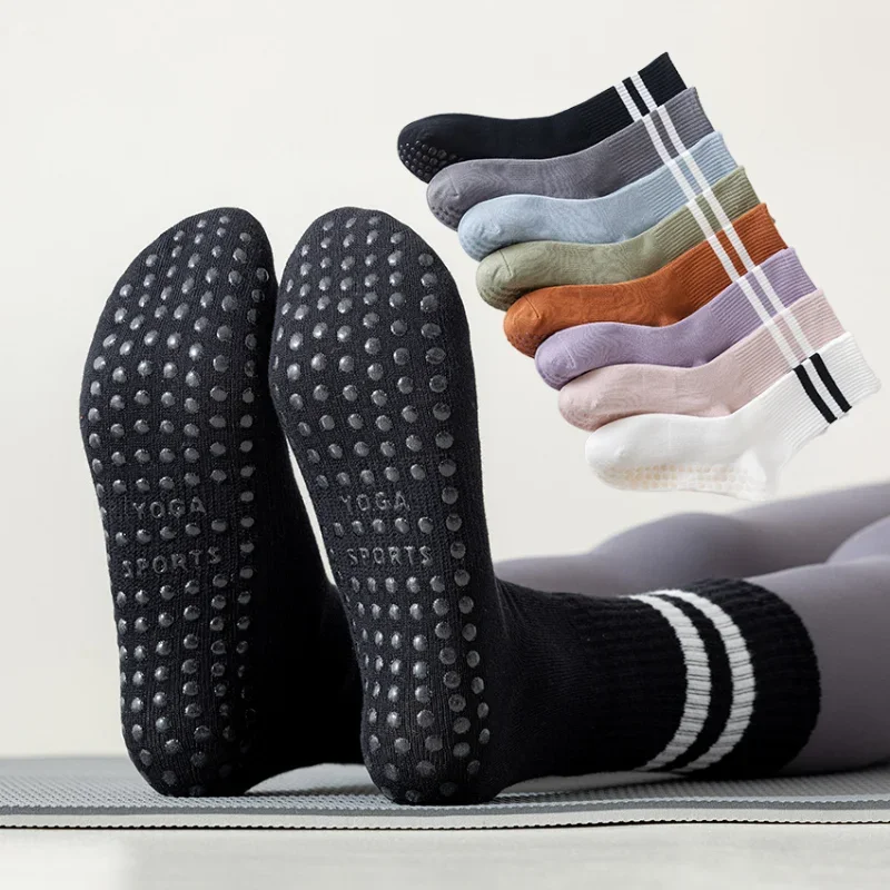 

Cotton Trampoline Yoga Socks Silicone Spot Women Fitness Socks Barre Pilates Fitness Gym Sports Anti Slip Dance Yoga Socks