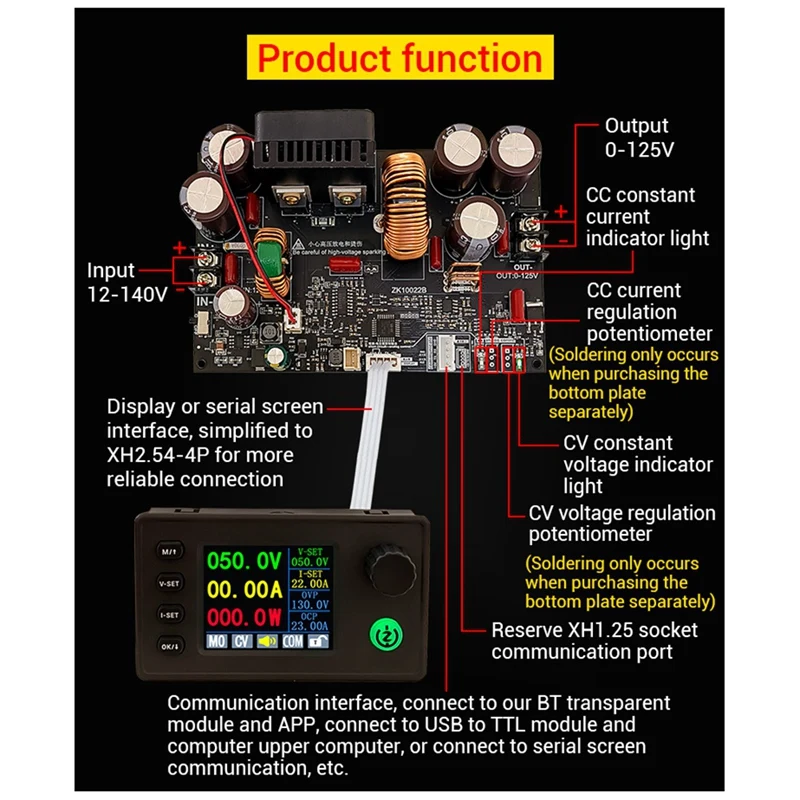 ZK-10022C CNC Step-Down DC Adjustable Regulated Power Supply Constant Voltage And Constant Current Module Upgrade