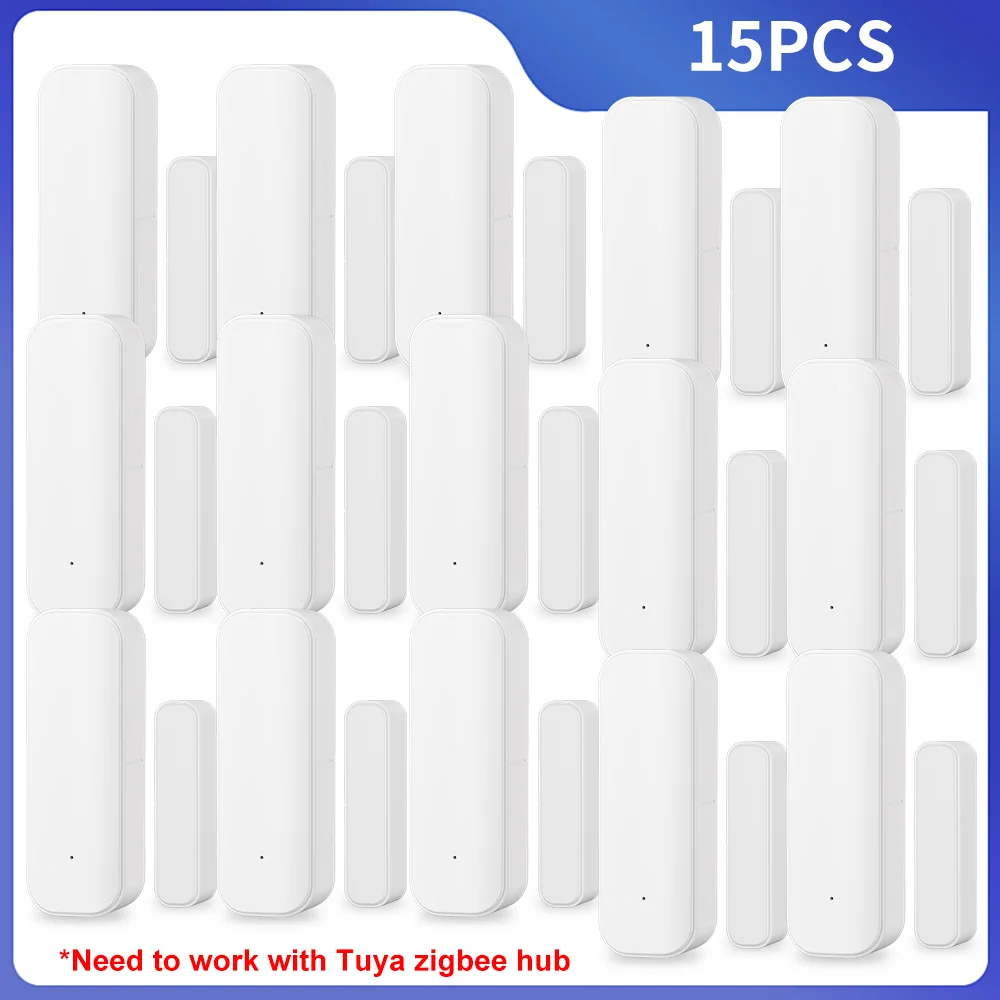

1PCS 2PCS 3PCS 4PCS 10PCS 15PCS Zigbee Door Sensor Window Magnetic Sensor Detector Home Door Sensor Need Tuya Zigbee Gateway Hub