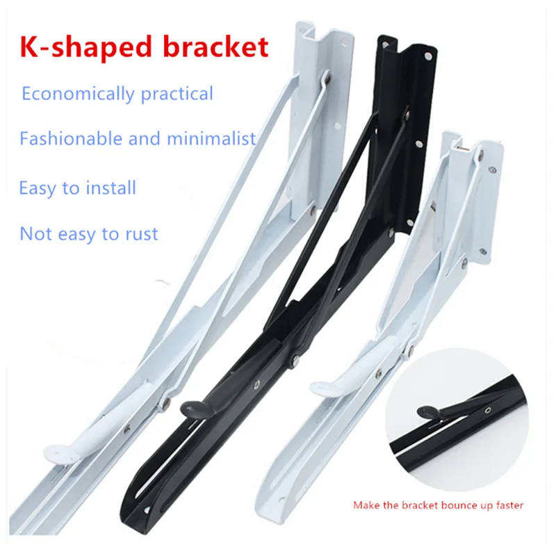 2pcs Thickened Folding Movable Triangular Support Bracket K-shaped Shelf Storage Bracket Spring Microwave Oven Bracket