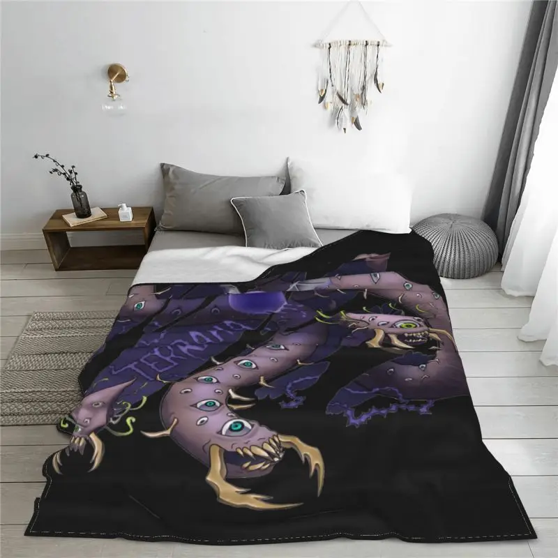 Terraria Eater Master Mode Blanket Fluffy For Bed Home Decor Skin Friendly Mechanical Wash