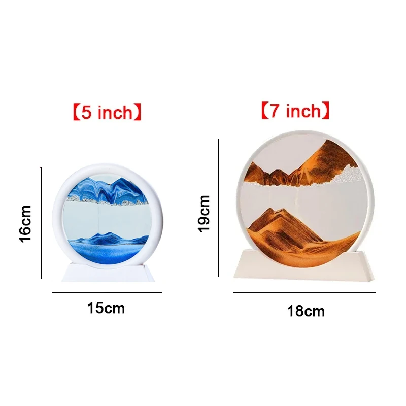 ثلاثية الأبعاد الساعة الرملية السائلة الديناميكية اللوحة الرملية الديناميكية 18 سنتيمتر الرمال المتحركة الفن الإطار الرمال المتحركة ديكور المنزل هدية الكريسماس