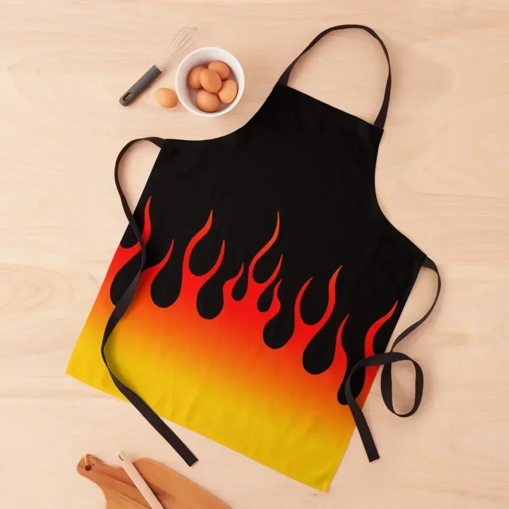 

Custom Flame Apron Home Supplies Costume Waiter Kitchen Apras Man painting Apron