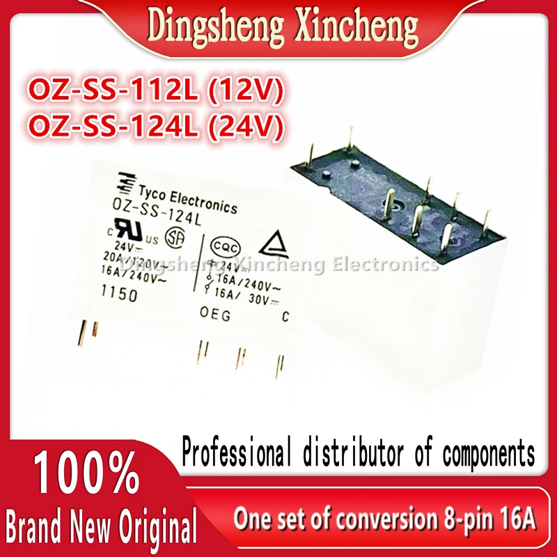 1pcs/lot OZ-SS-112L1 OZ-SS-124L1 OZ SS 112L1 12VDC 12V 114L1 24VDC relay 16A 8PIN Original New TE A Set Of Transformations