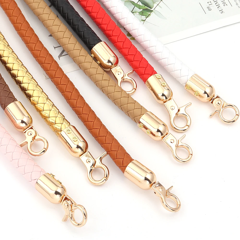 1pc/lot 30/60cm Lobster Clasp‌ PU Leather Braided Handbag Shoulder Strap For DIY Women Girld Bags Replaceable Strap