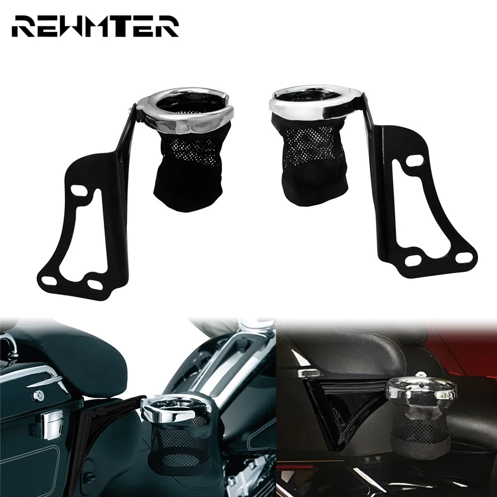 

Motorcycle Black Passenger Mount Cup Holder Drink Bottle Carrier For Harley Touring 1998-2013 Trike Road Glide Electra Glide