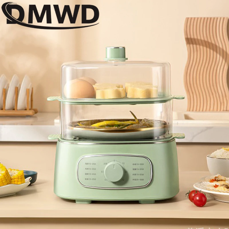 DMWD Electric Food Steamer Multifunction Split Cooking Pot Double-layer Electric Steamer Cooker  Hotpot Noodles Pasta Stew Pot