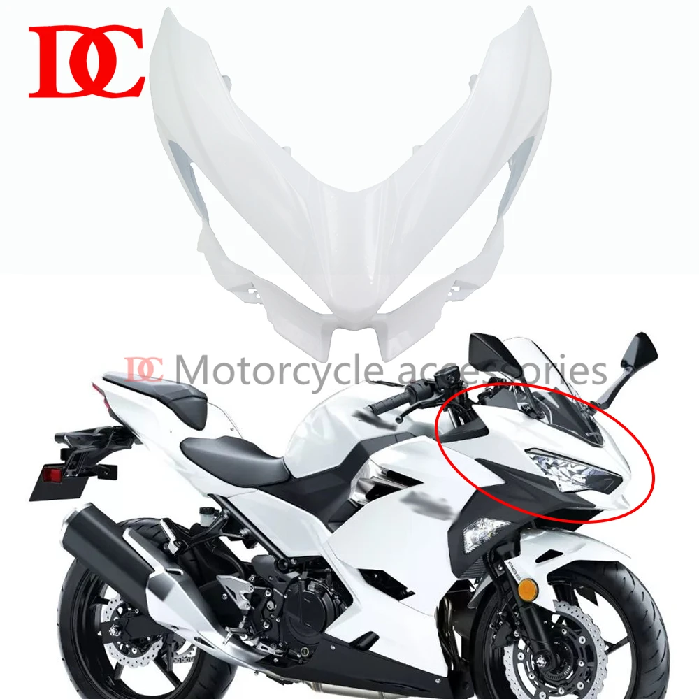 Front Fairing Cap Headlight Deflector Front Upper Nose Cover Applicable For Ninja 250 NINJA 400 2018 2019 2020 2021 2022 2023