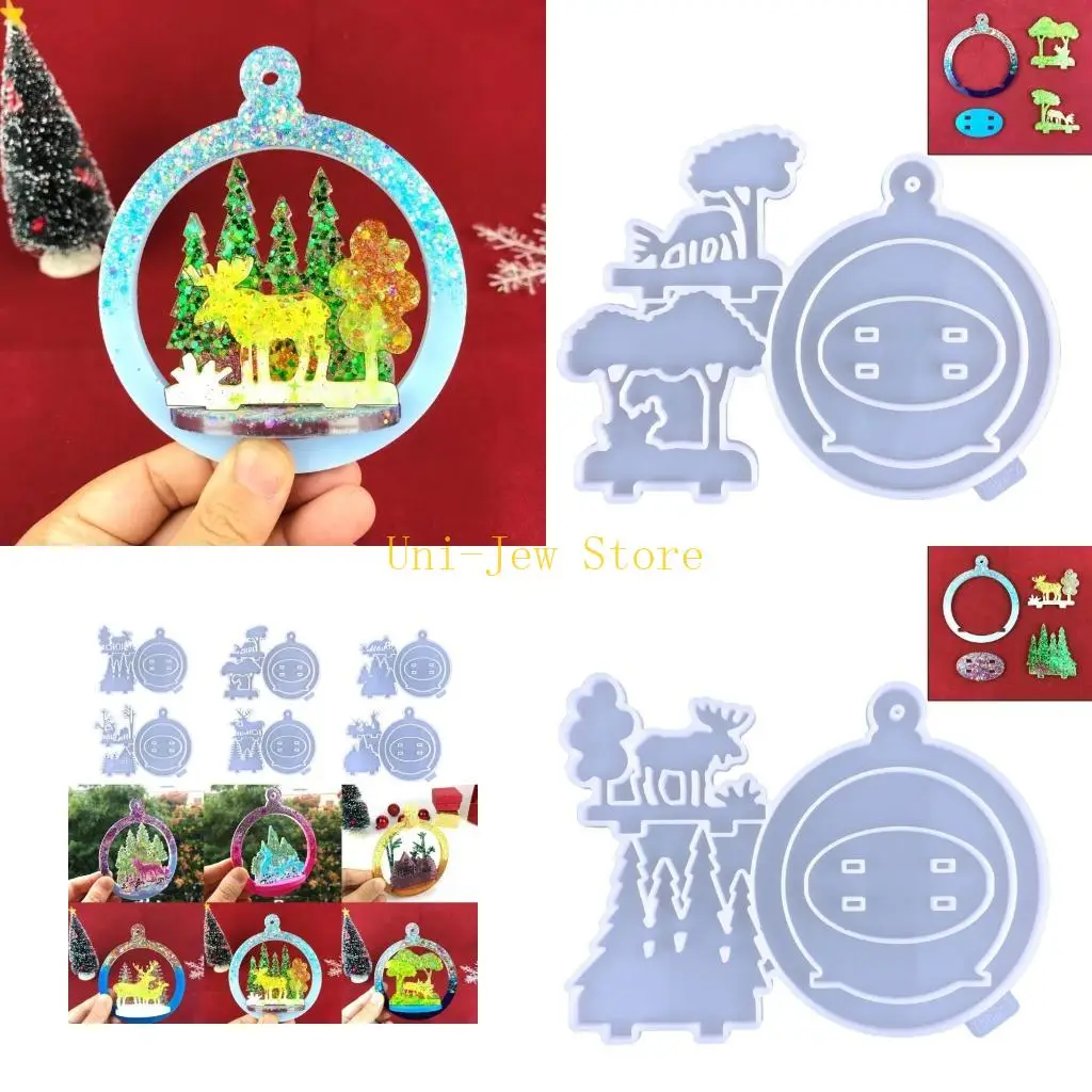 

40GB Soft Christmas Elk Mold Ornament Deer Silicone Mold Party Decor for Epoxy Resin
