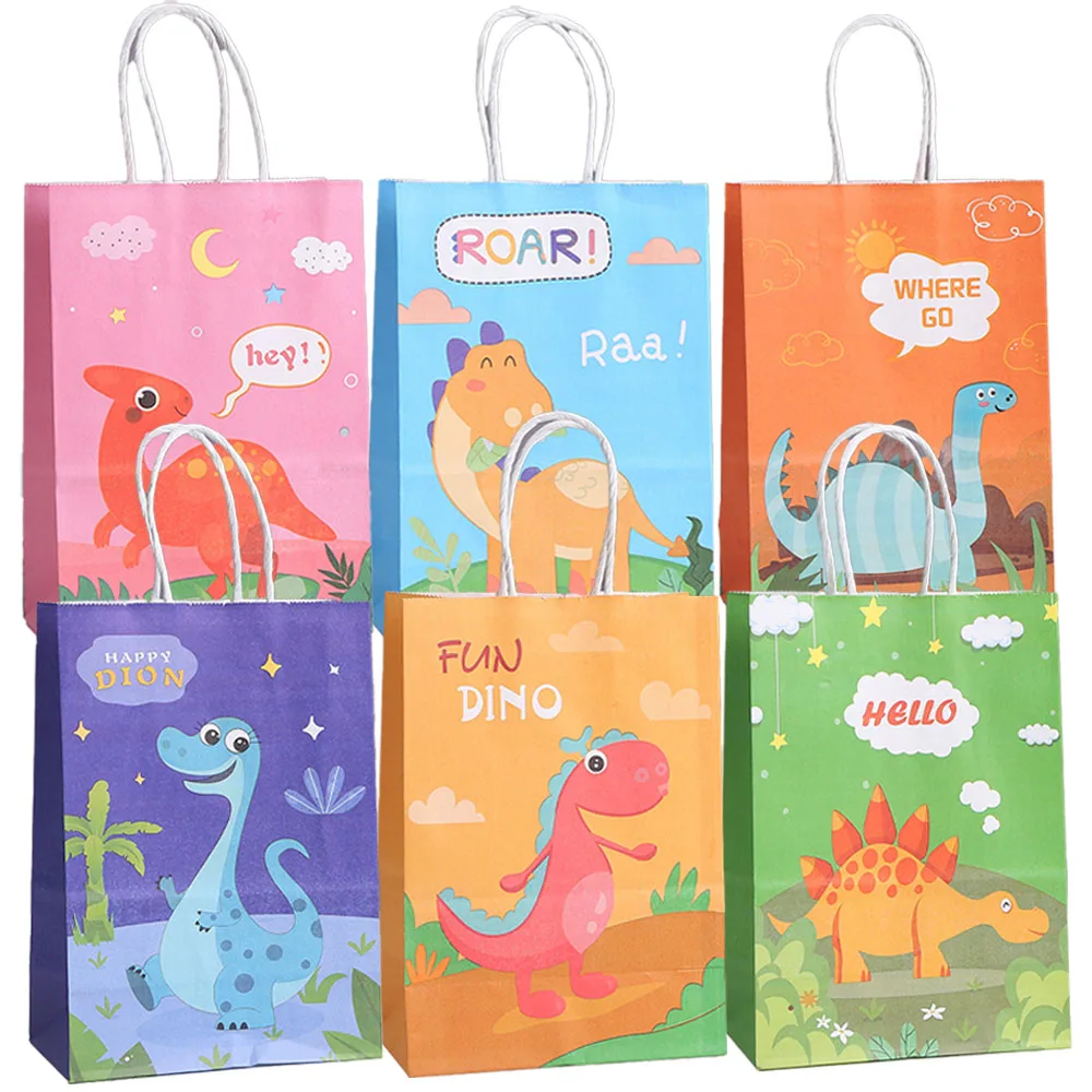 24pcs Dinosaur Party Favor Bags Kids Goodie Bag For Birthday Party Supplies Baby Shower Favor Dinosaur Birthday Party Decoration