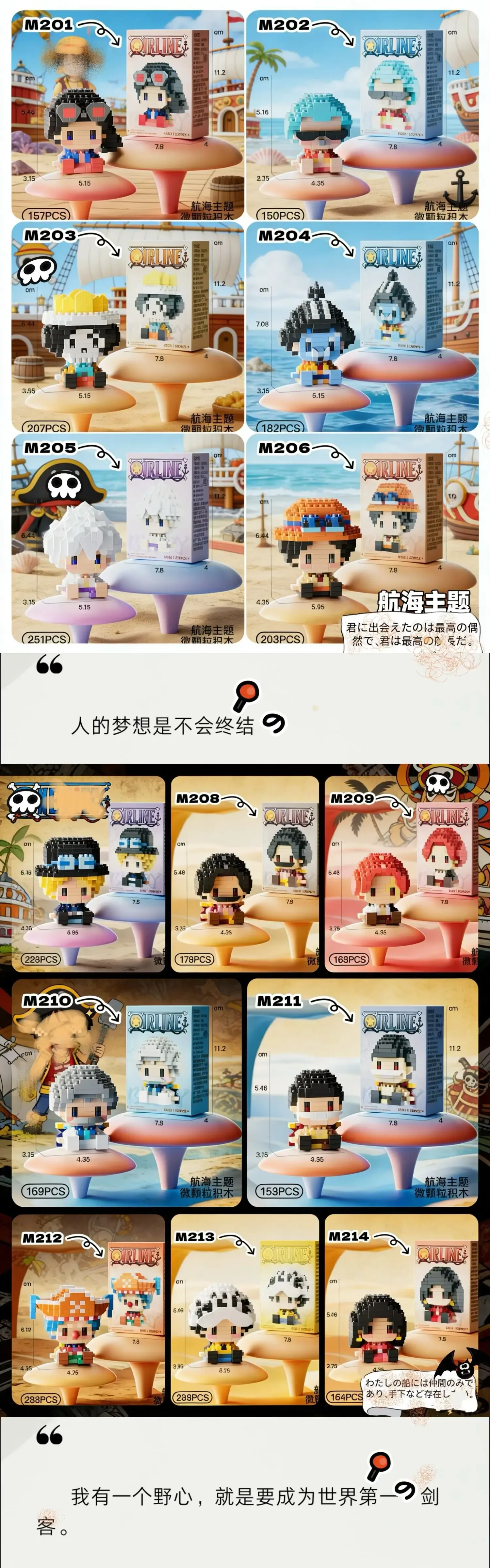 Neue ONE PIECE Sonnengott Nika Luffy Micro Action Block Chopper Ace Buggy 3D Anime Modell Bausatz Mini Bausteine Figuren Spielzeug als Geschenk – Detail 2