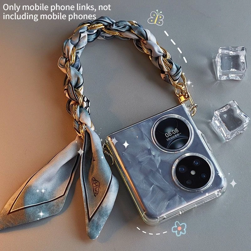Mobile phone lanyard creative ins wind hot sales new silk scarf personalized mobile phone chain simple versatile hand rope