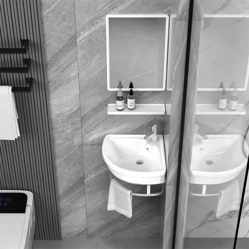 Mini Wall Mounted Bathroom Sinks Corner Ceramic Basin Countertop Washbasin Wear Resistant Bathroom Washbasin Tub Household Using