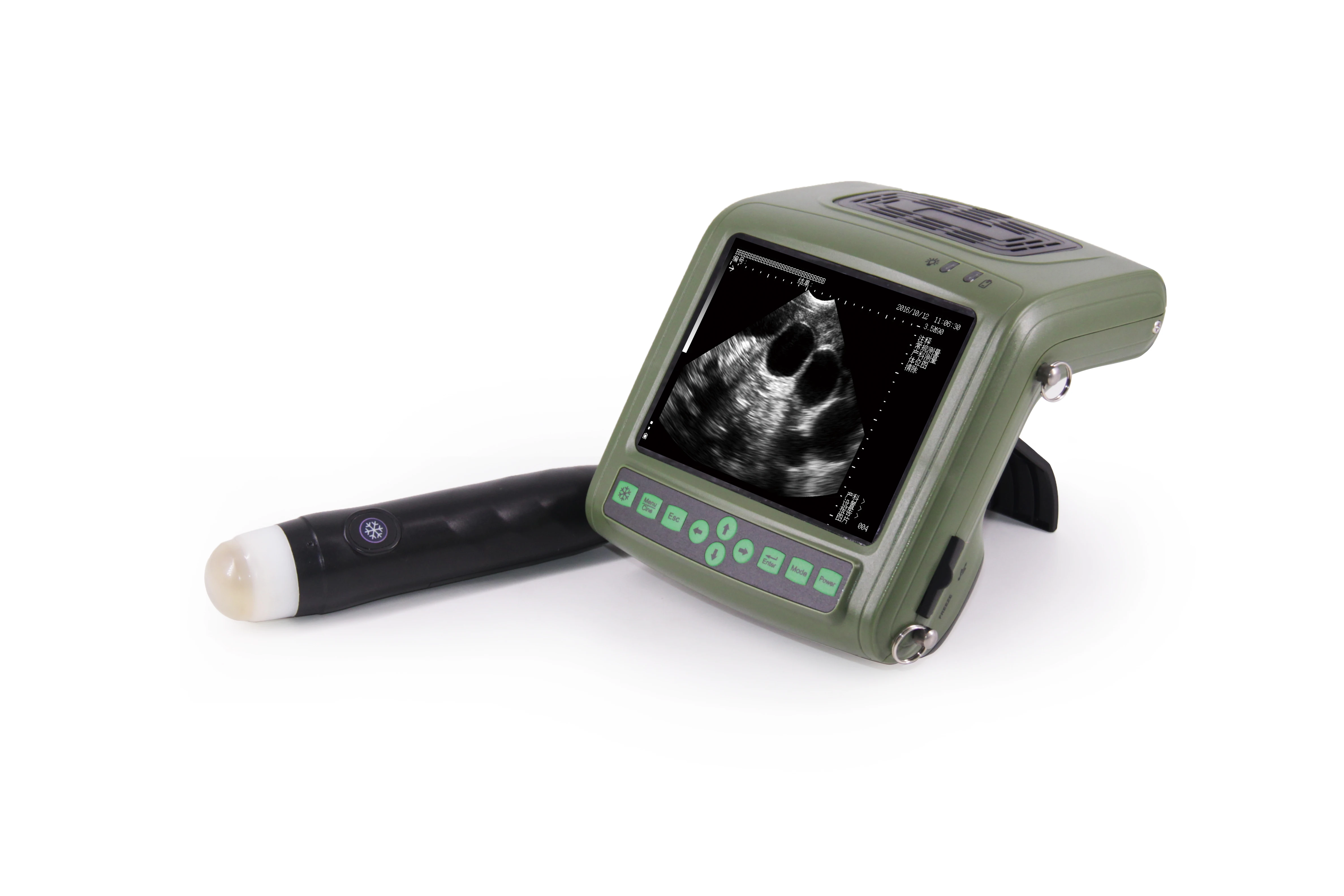 Portable veterinary handheld ultrasound scanning equipment for diagnostics, suitable for pigs and cattle
