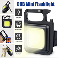 Mini LED Working Light Portable Pocket Flashlight USB Rechargeable Key Light Lantern Camping Outside Hiking COB Lantern