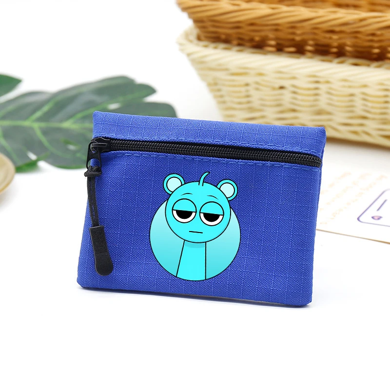 Sprunki Children's Coin Purse Cute Anime Wallet Fashion Cartoon Zipper Earphone Cable Card Money Storage Boys Girls Small Pouch