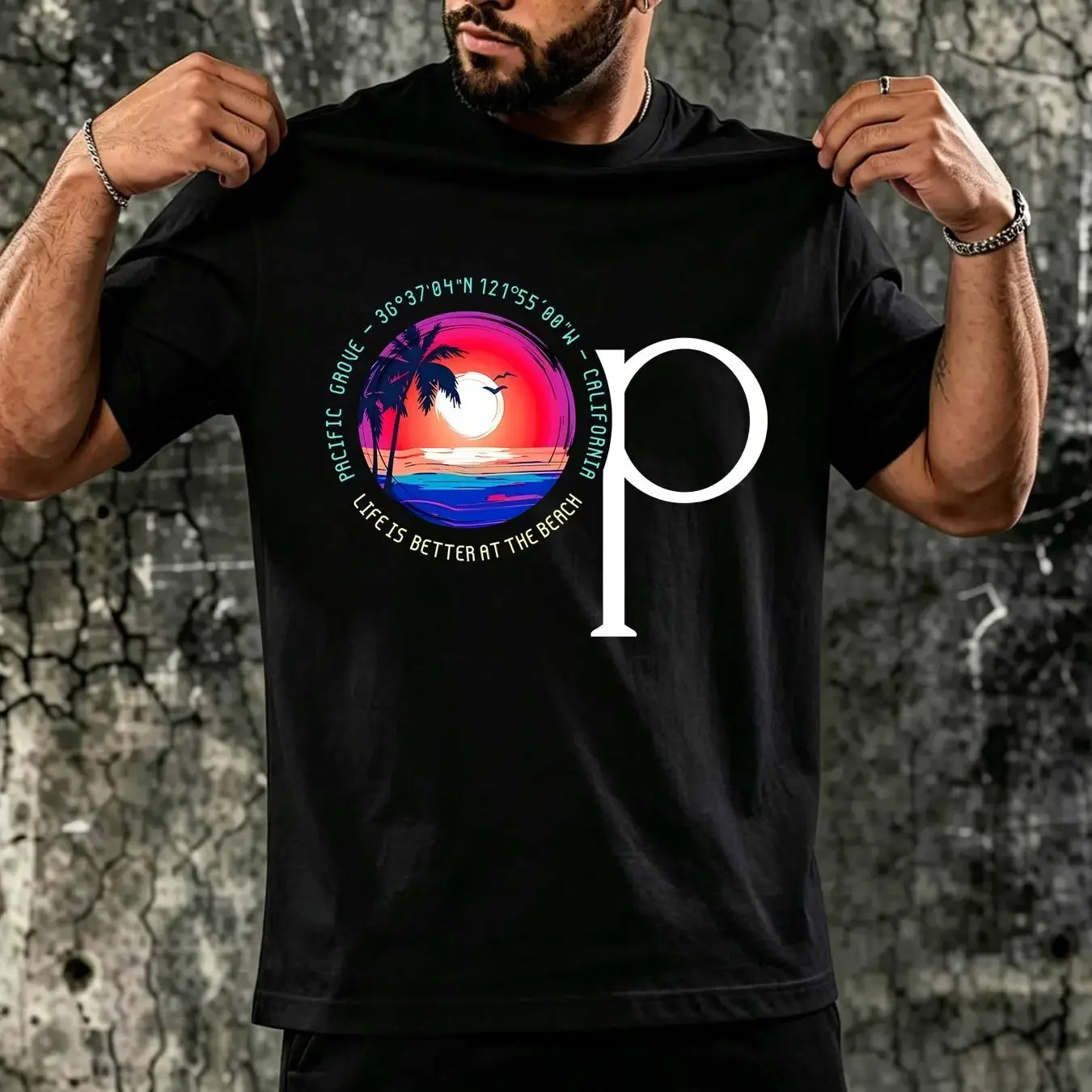 washed T Shirt Ocean Pacific The Beach Sunset 1980 California Size S_5XL vintage Washed Stylish designer clothes Unisex