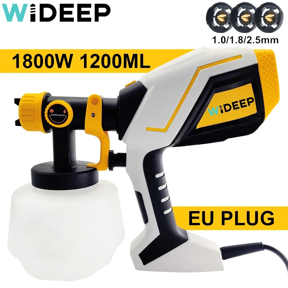 PISTOLA DE PULVERIZACIÓN eléctrica de alta potencia, pulverizador de pintura HVLP de 1800W, 220V y 110V, cepillo de aire con revestimiento de acero
